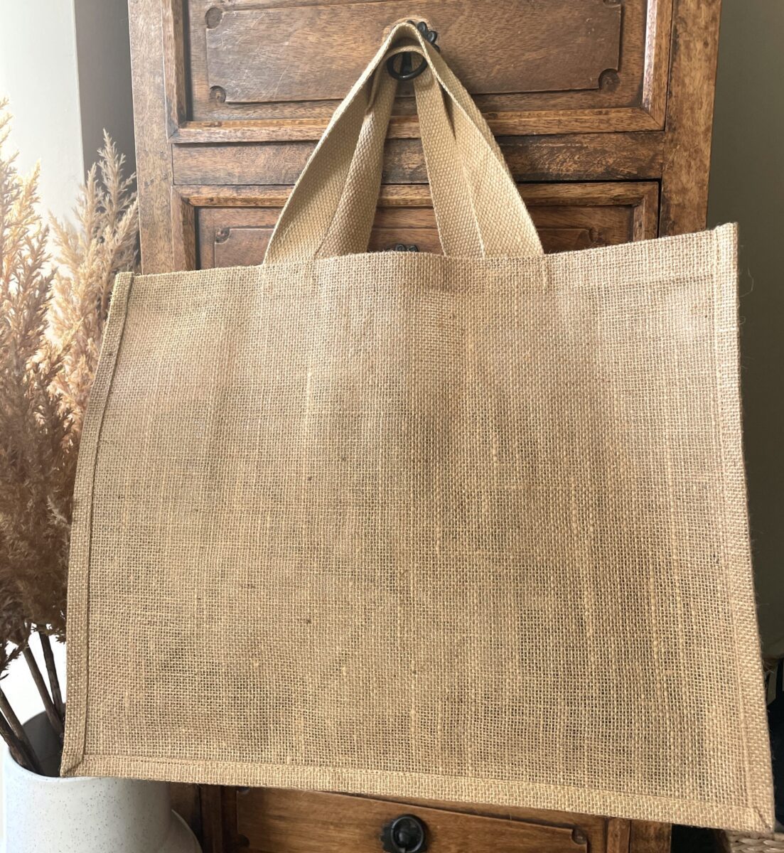 I Love Shopping, Large Jute Shopping Bag image 4