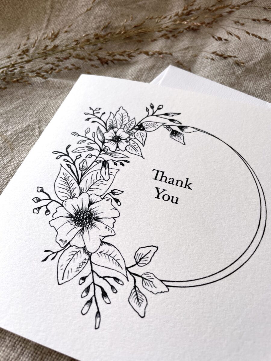 Thank you, Illustrated Luxury Floral Card image 1