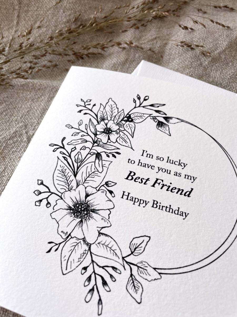 Best Friend Floral Birthday Card image 1