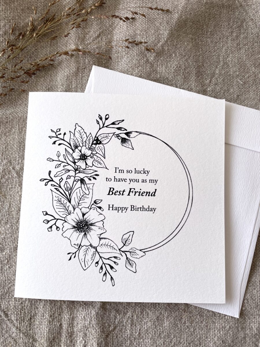 Best Friend Floral Birthday Card image 2