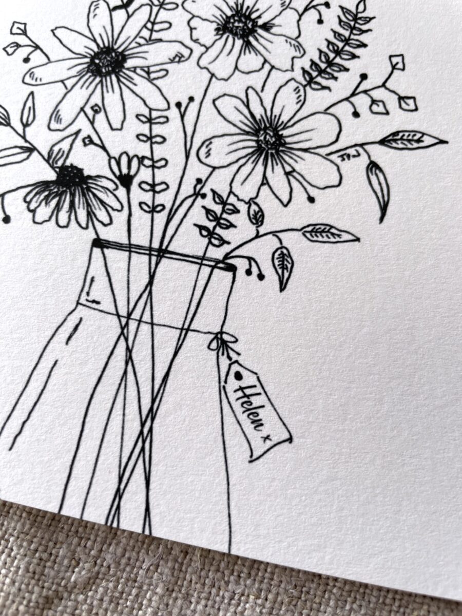 Personalised with Name & Age, Illustrated Floral Birthday Card image 2