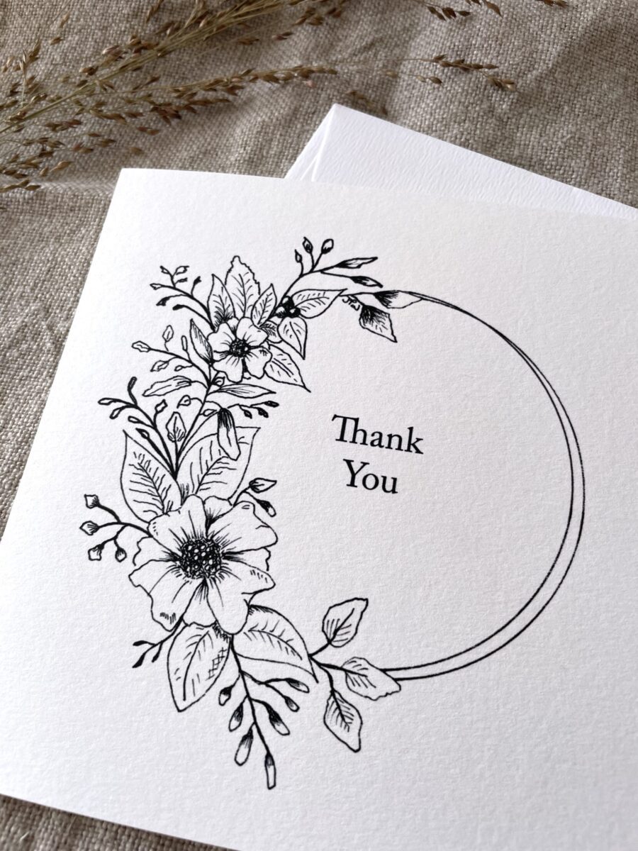 Thank you, Illustrated Luxury Floral Card image 3