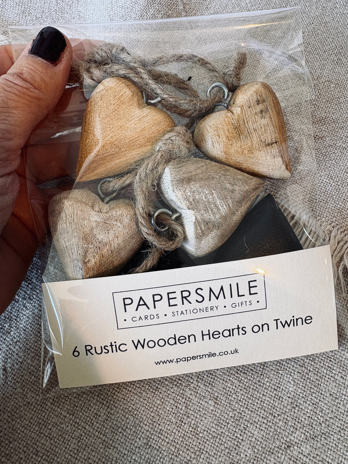 Set 6, Rustic Wooden Heart, Hanging Decorations