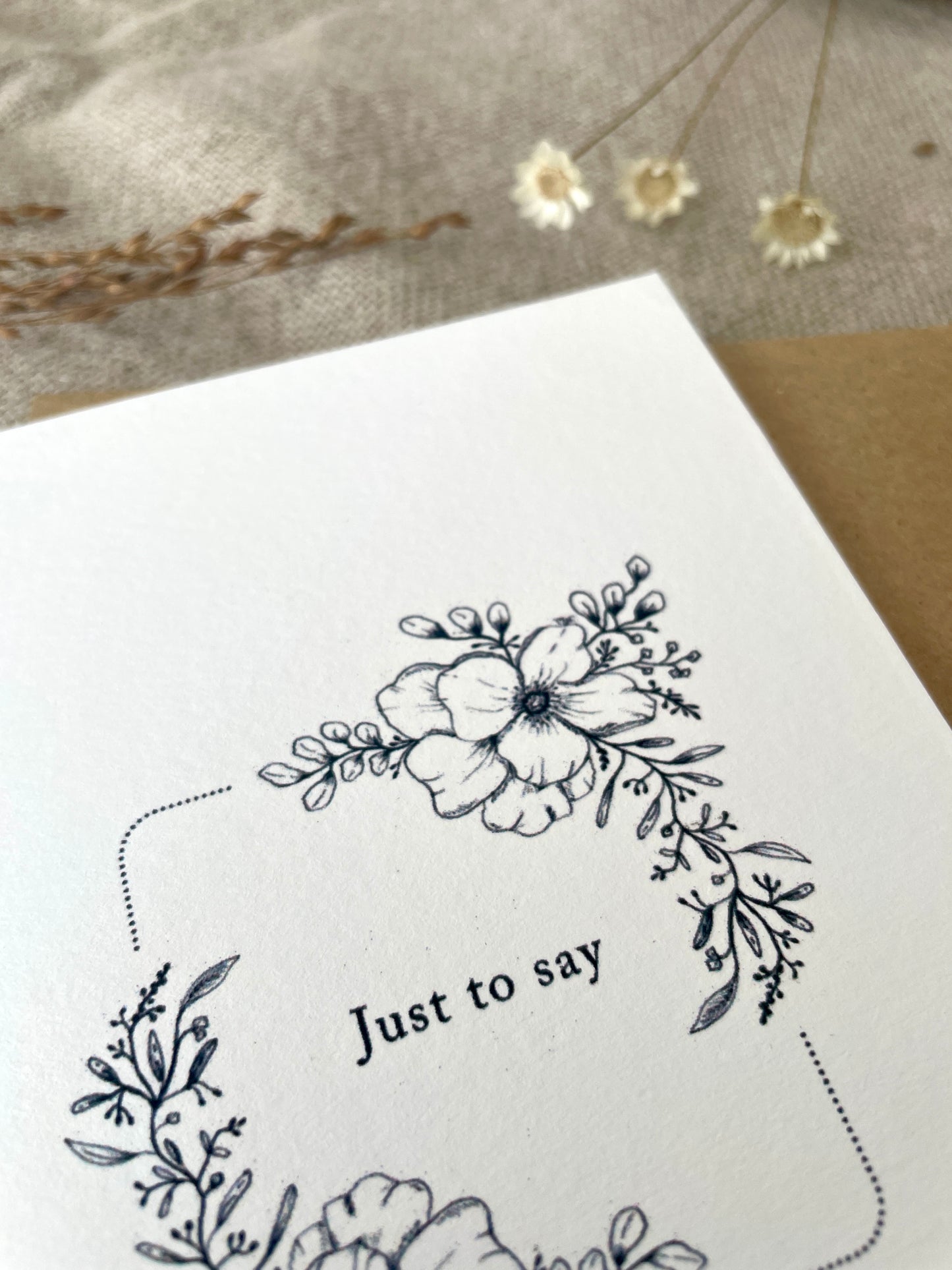 3 Pack - Just to say, Illustrated Luxury Floral Cards