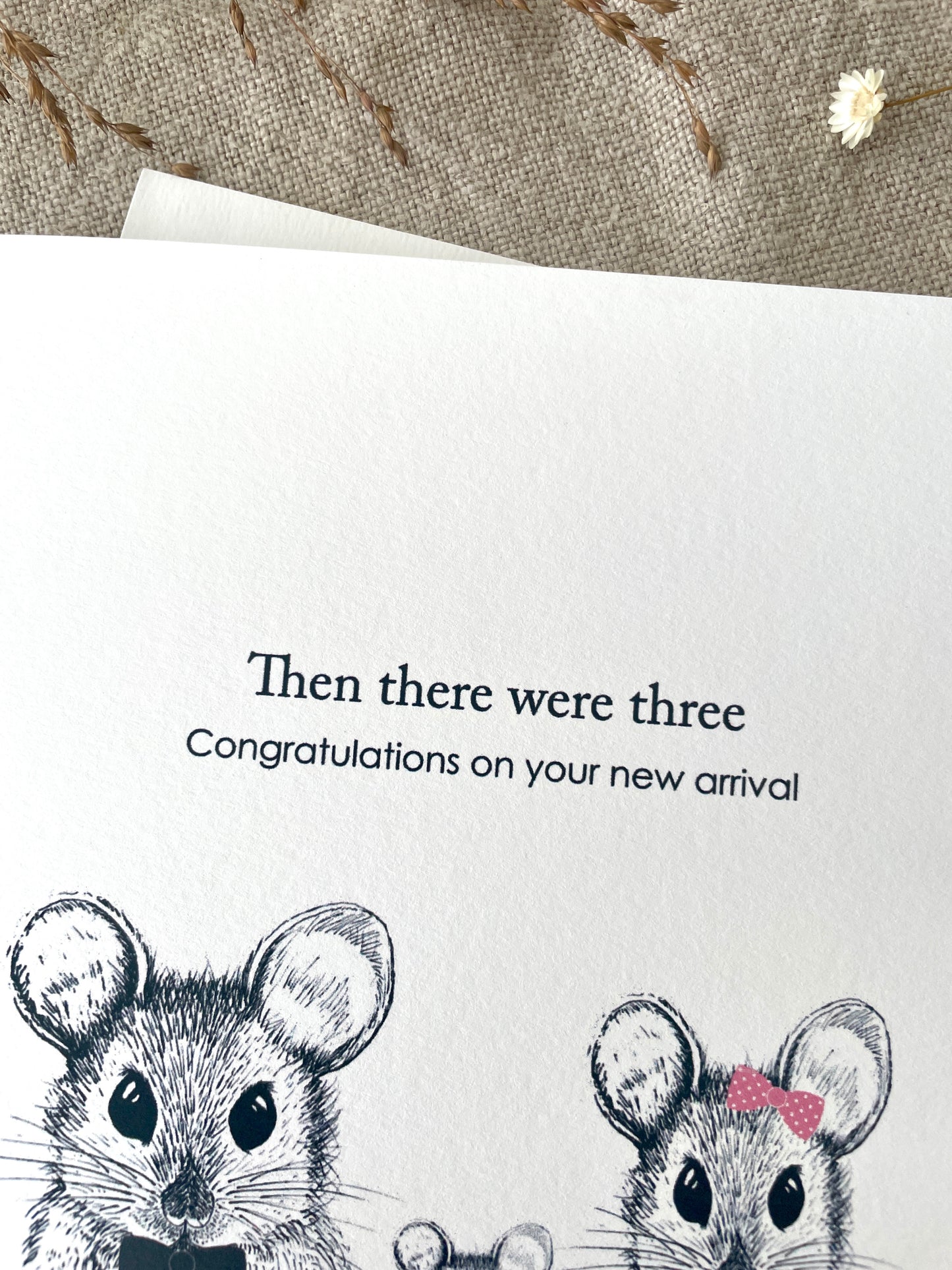 Then there were three, New Baby Card