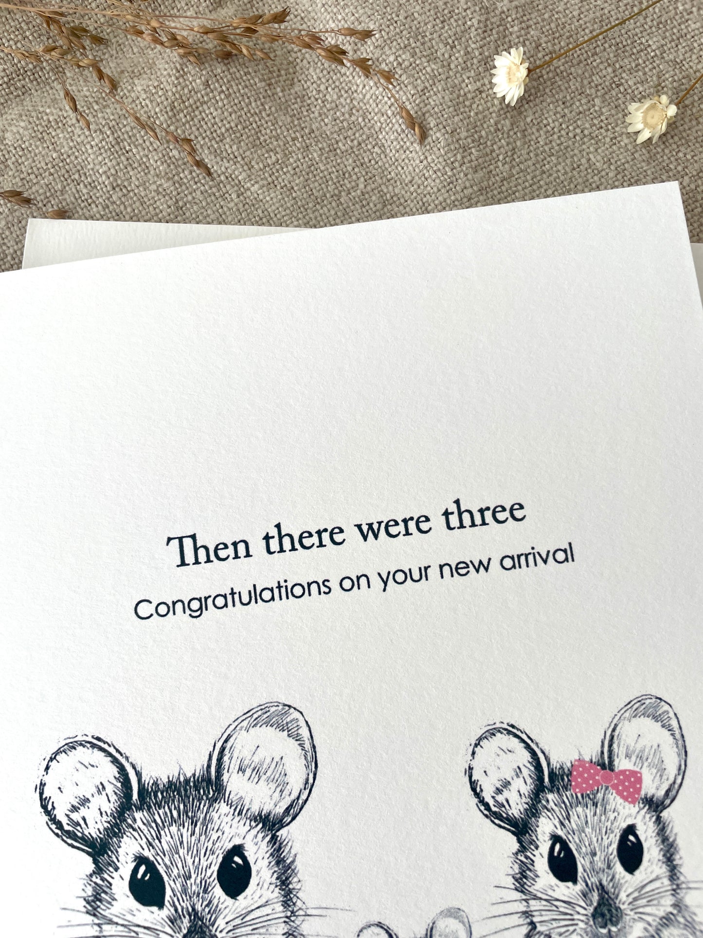 Then there were three, New Baby Card