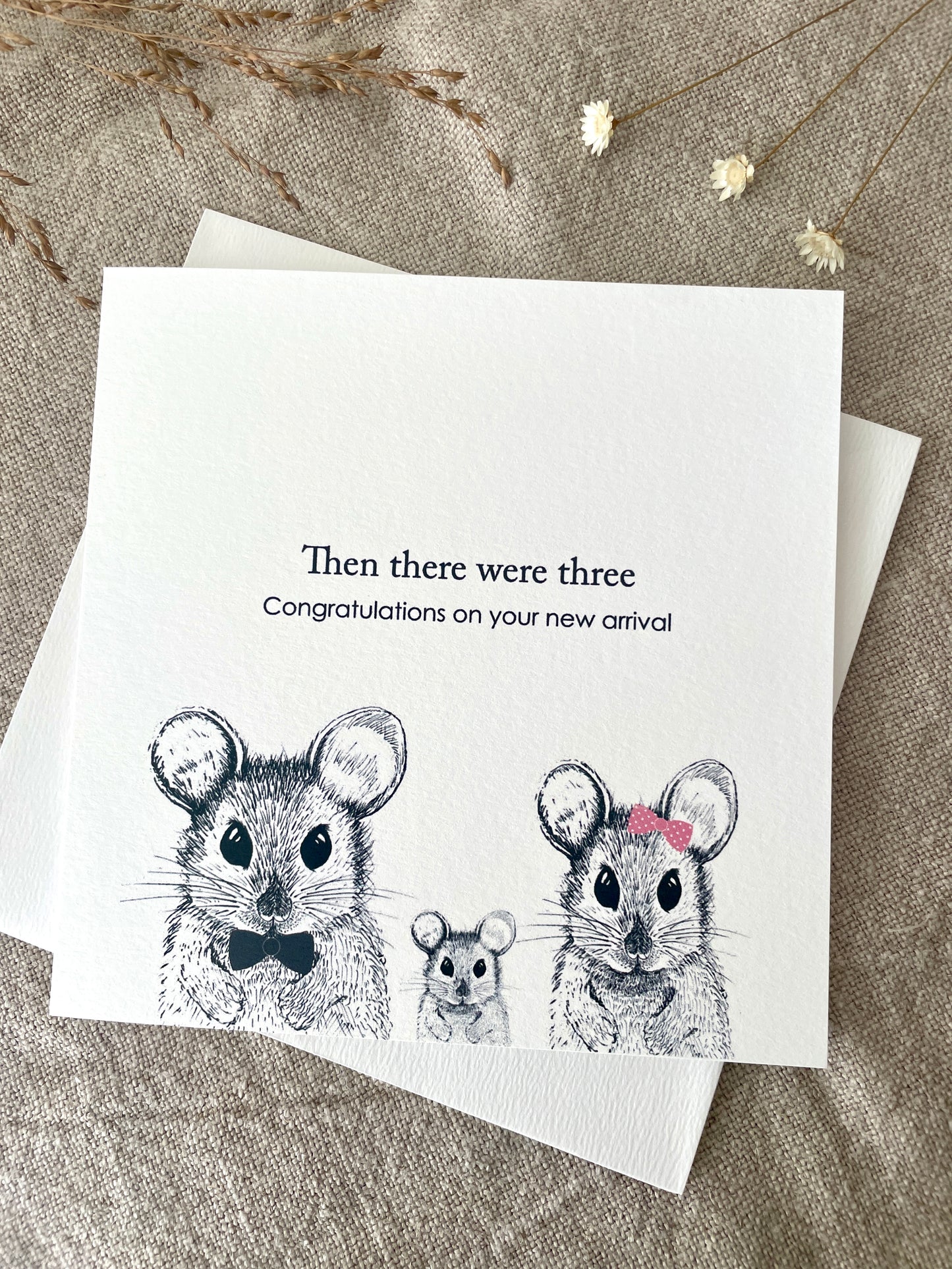 Then there were three, New Baby Card