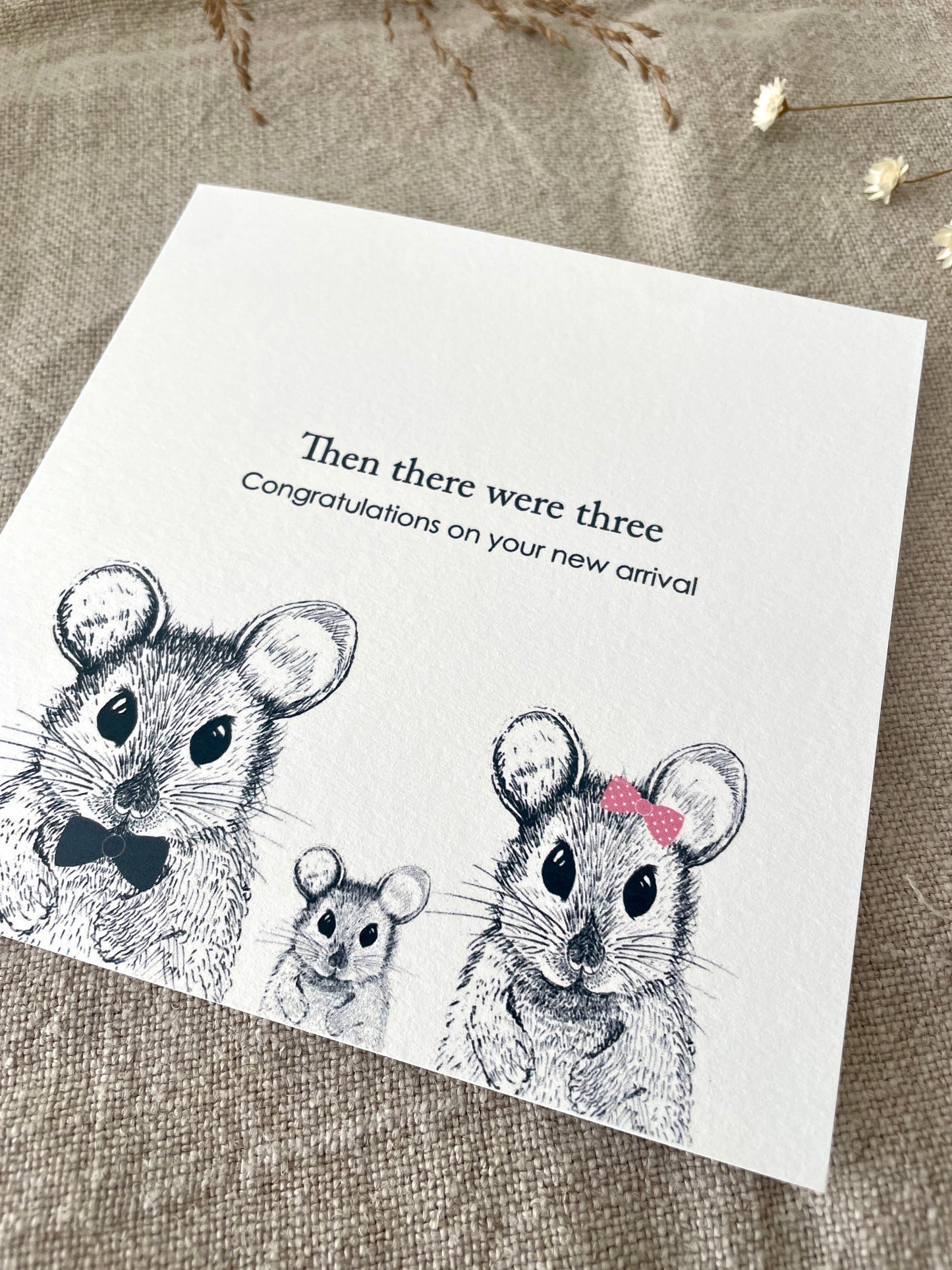 Then there were three, New Baby Card