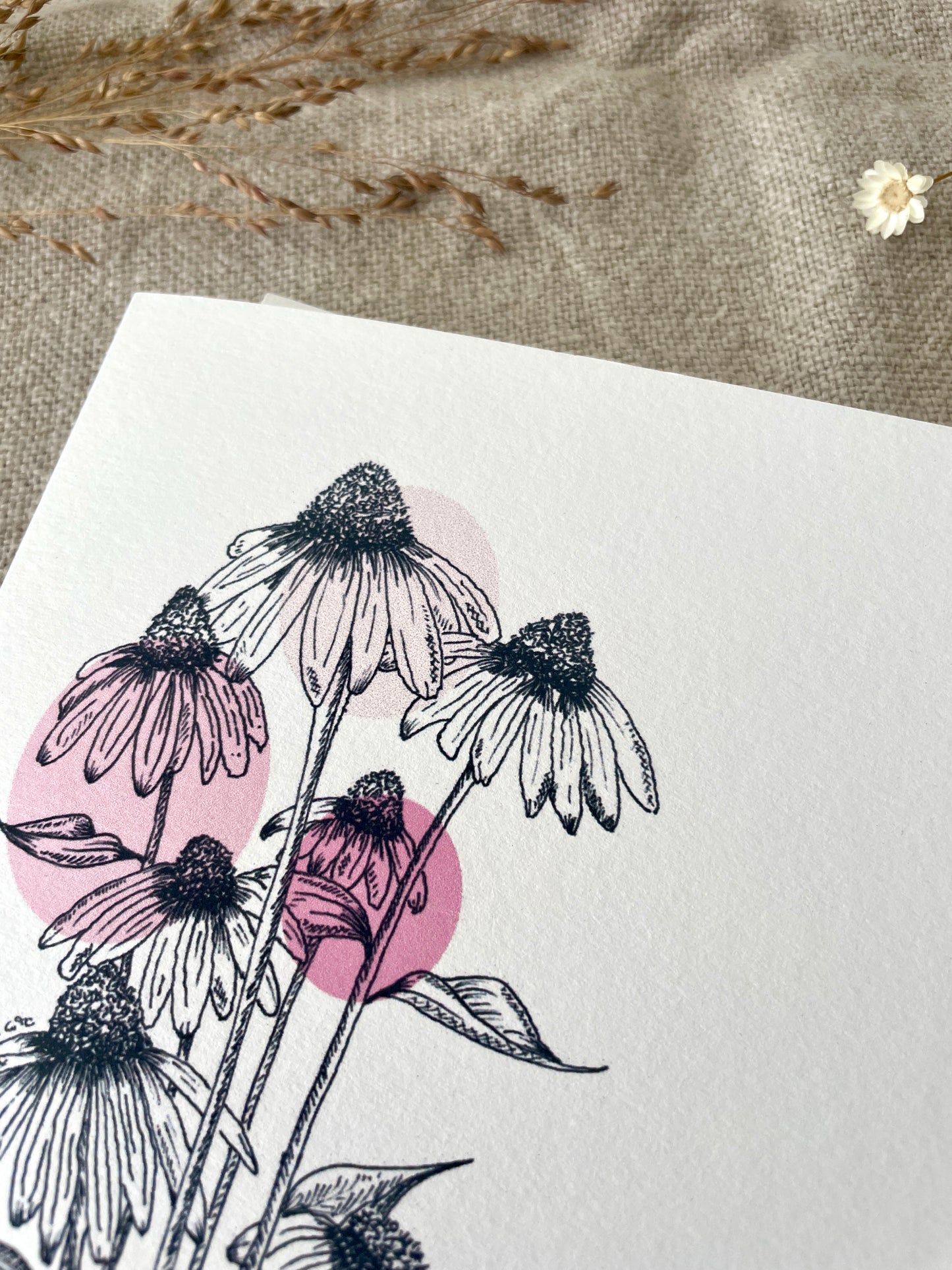 Personalised with Name & Age, Illustrated Floral Birthday Card