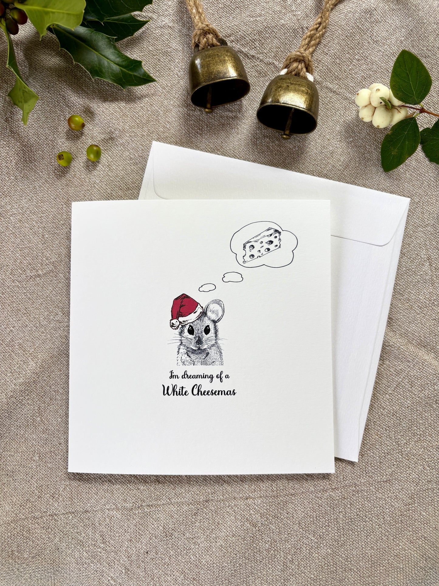 Dreaming of a White Cheesemas, Christmas Card