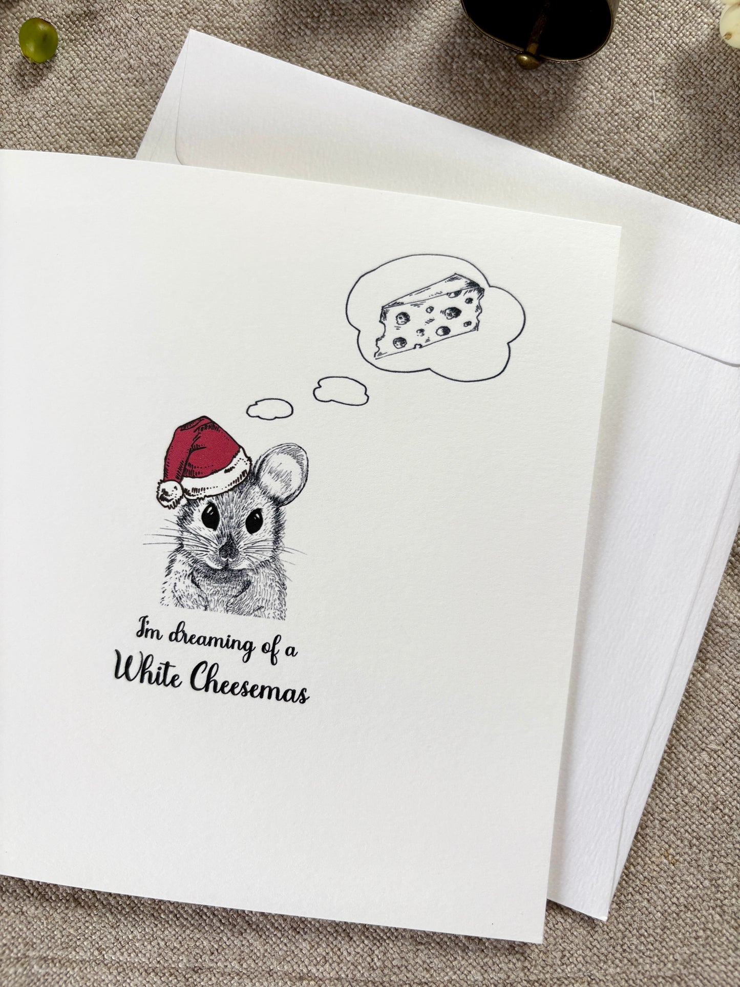 Dreaming of a White Cheesemas, Christmas Card