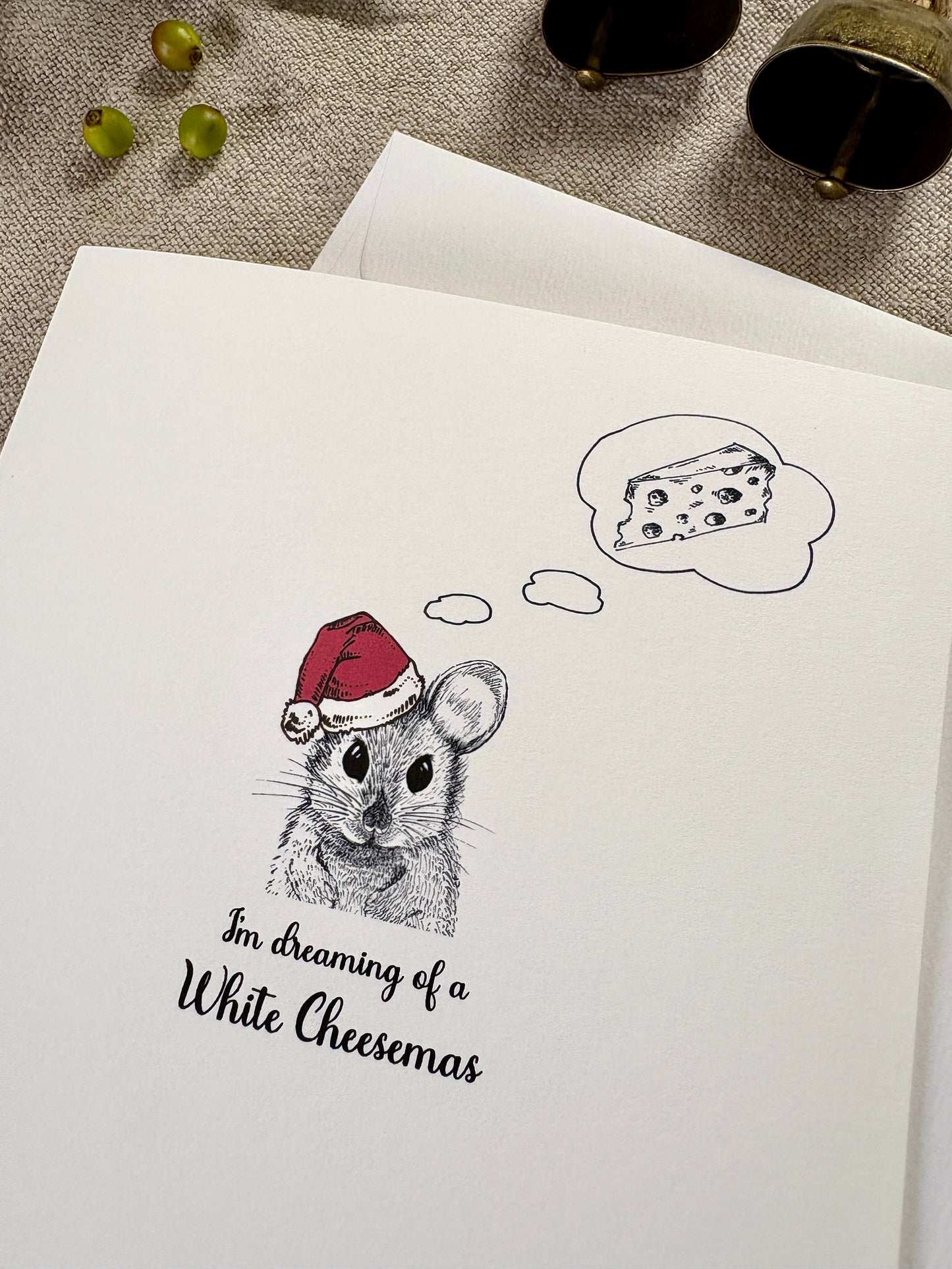 Dreaming of a White Cheesemas, Christmas Card