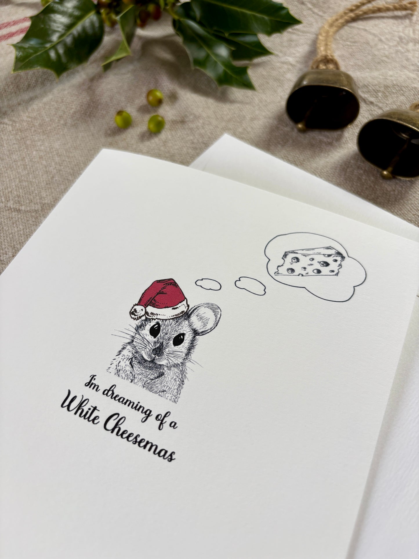 Dreaming of a White Cheesemas, Christmas Card
