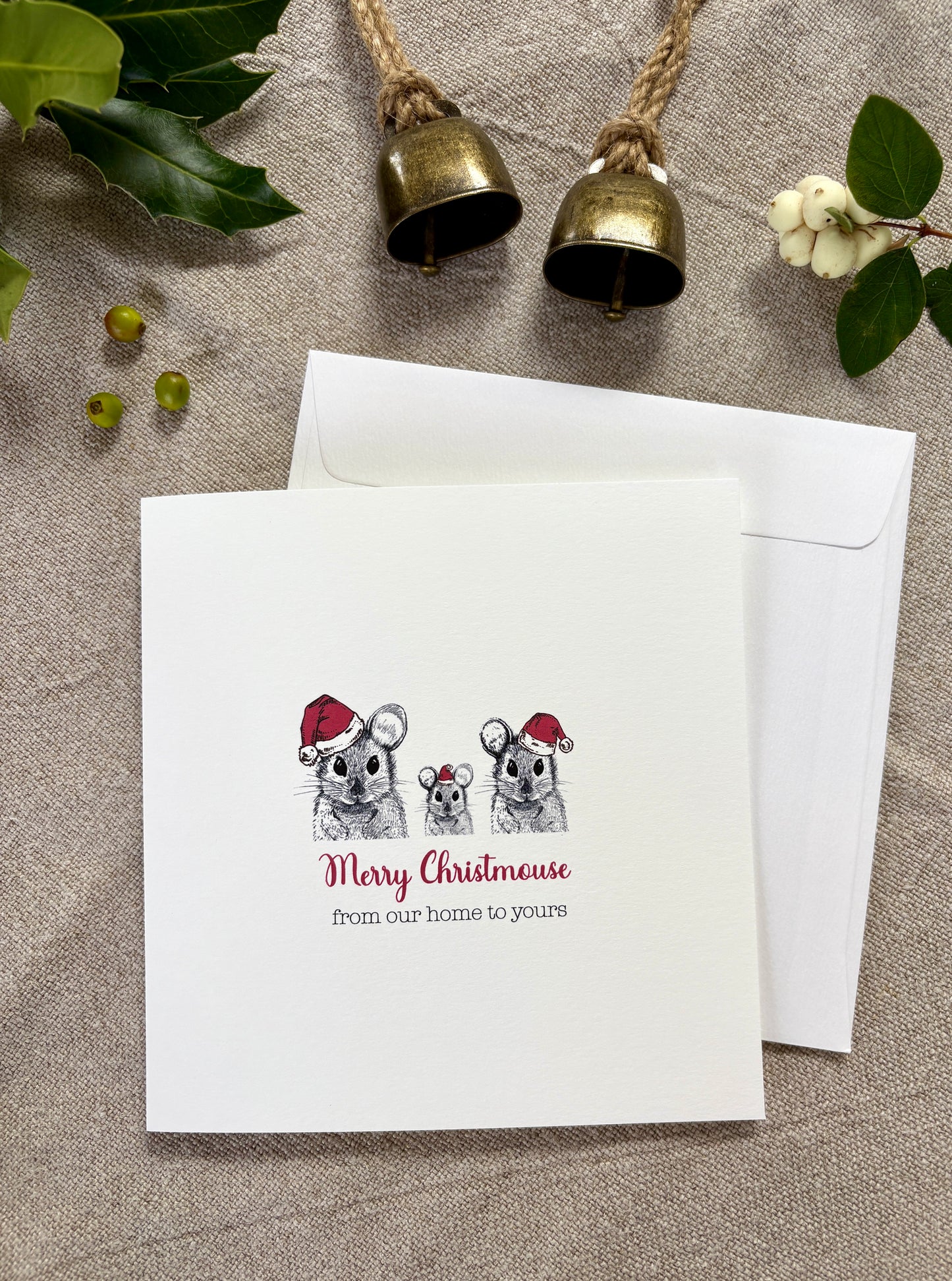 Merry Christmouse, Family of 3 Mice Card