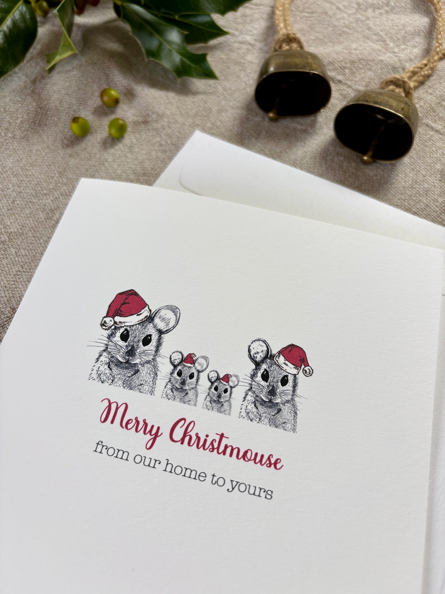 Merry Christmouse, Family of 4 Mice Card