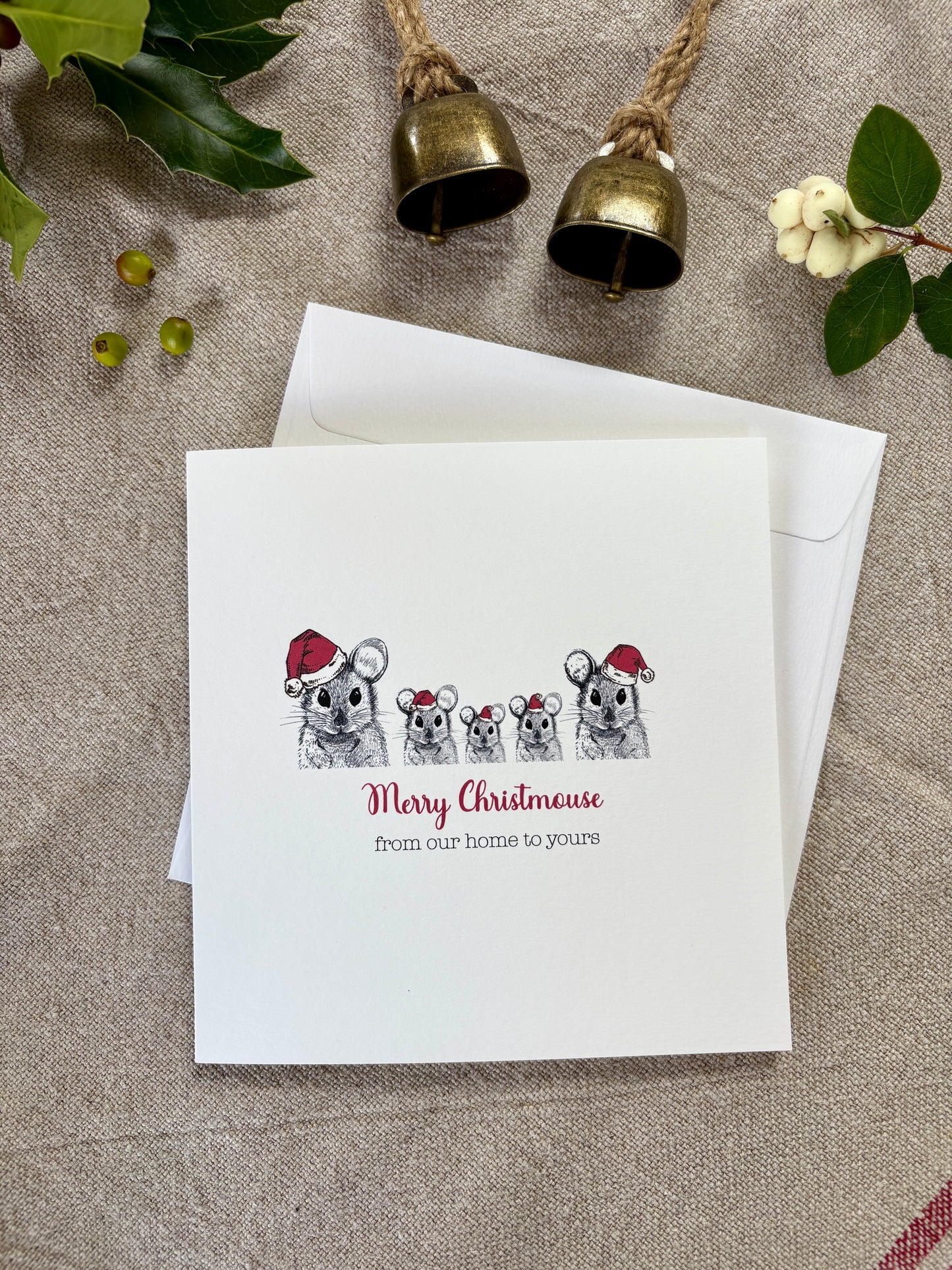 Merry Christmouse, Family of 5 Mice Card