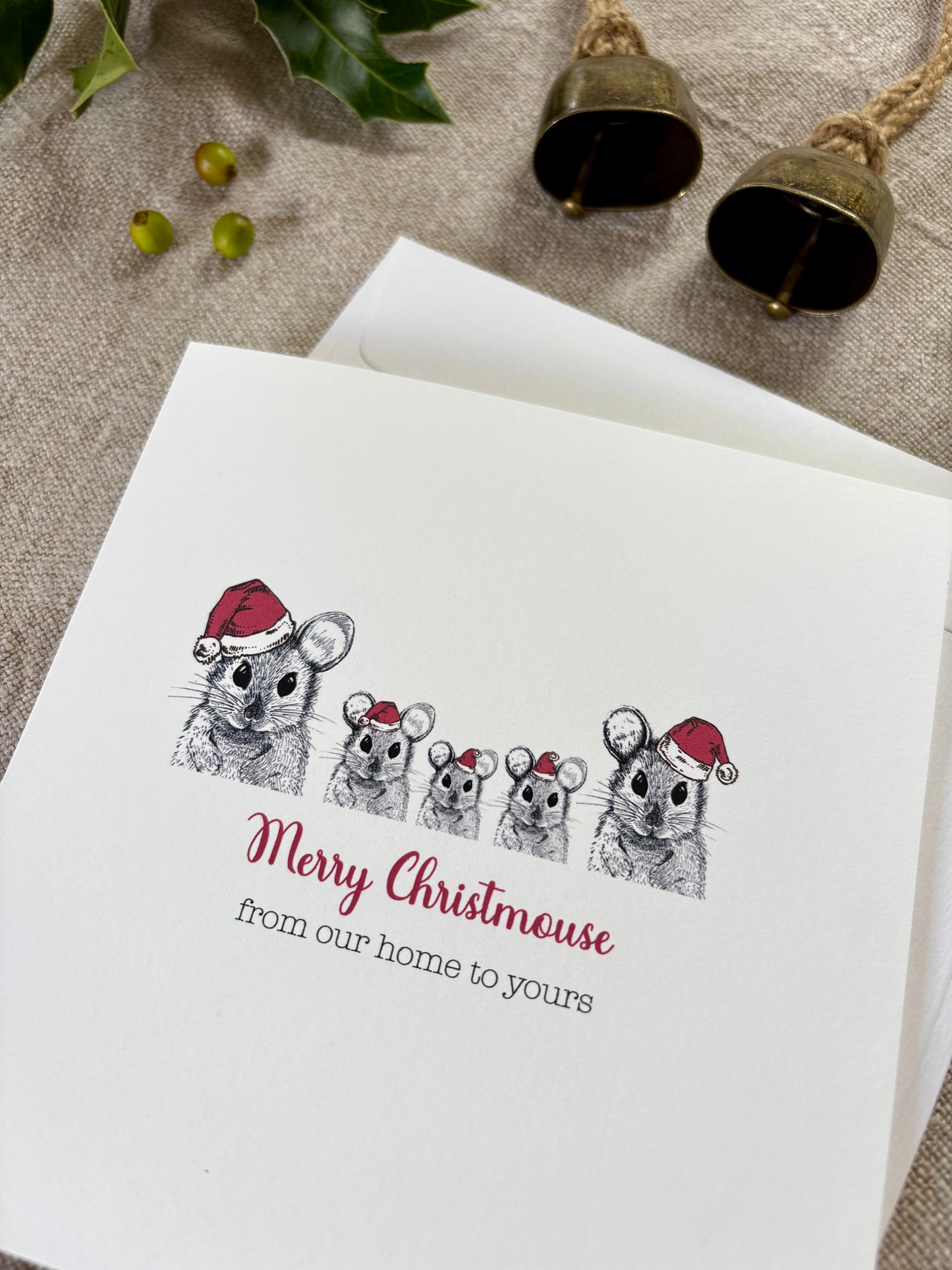 Merry Christmouse, Family of 5 Mice Card