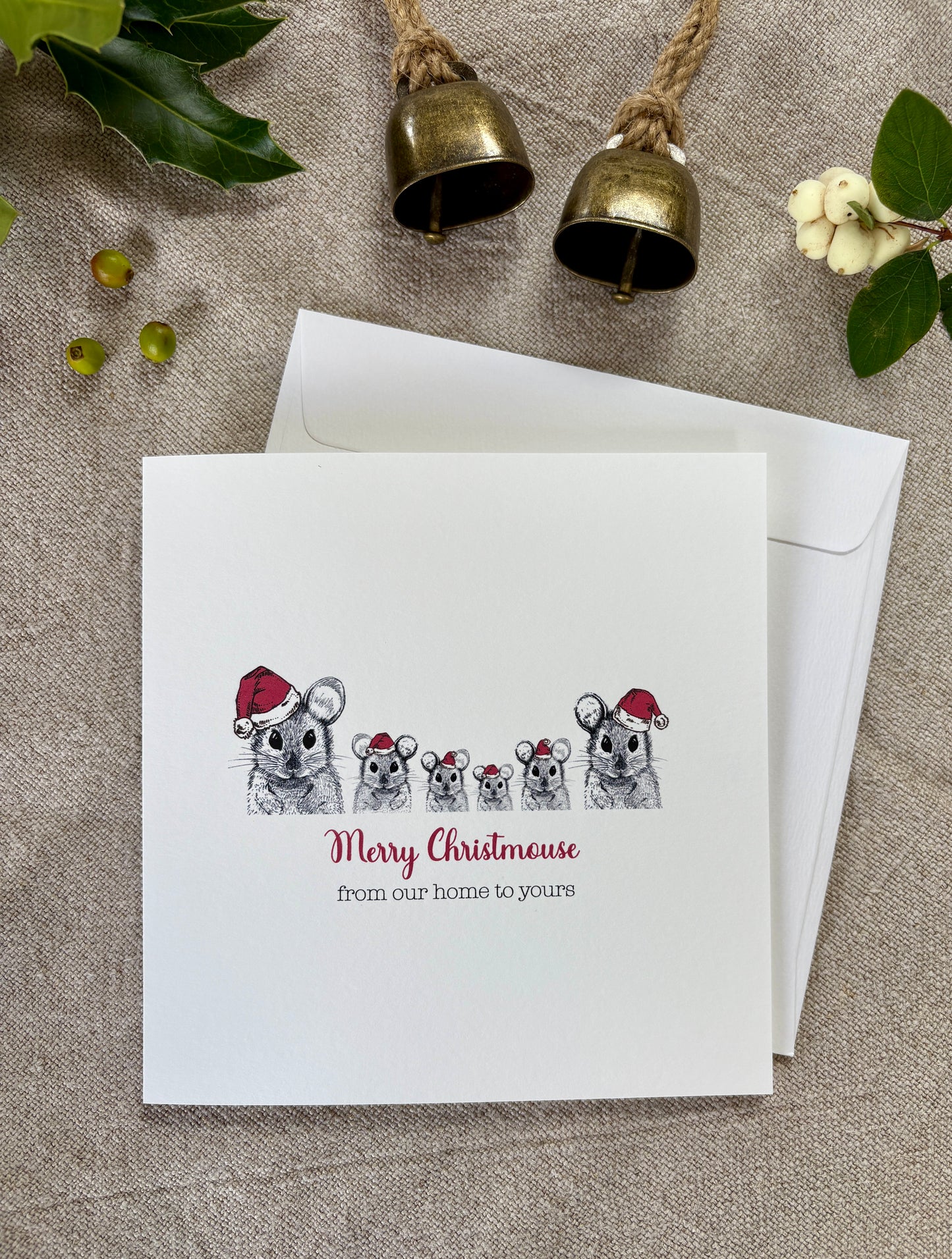 Merry Christmouse, Family of 6 Mice Card