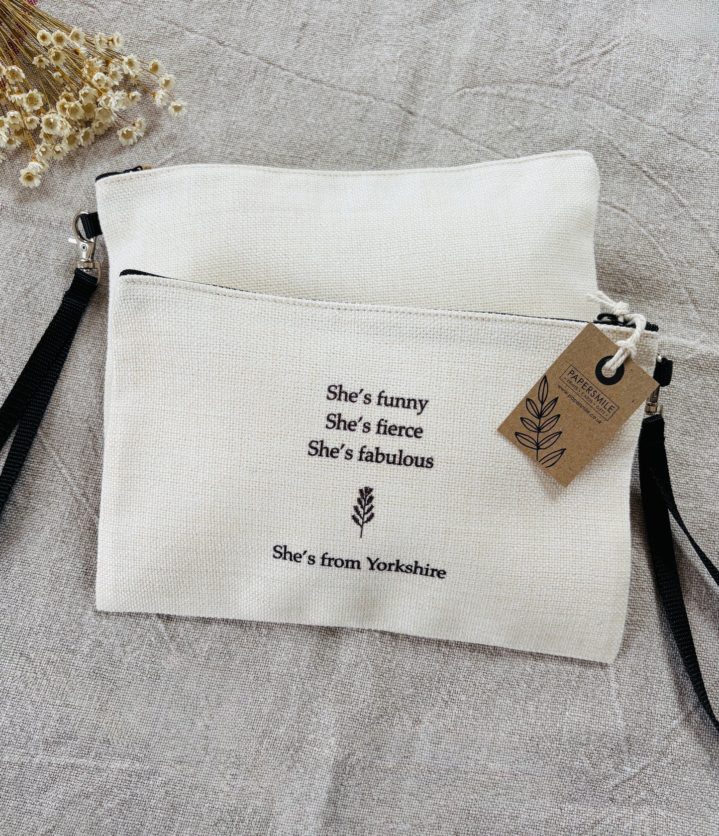 She's from Yorkshire, Linen Bag with Wristlet