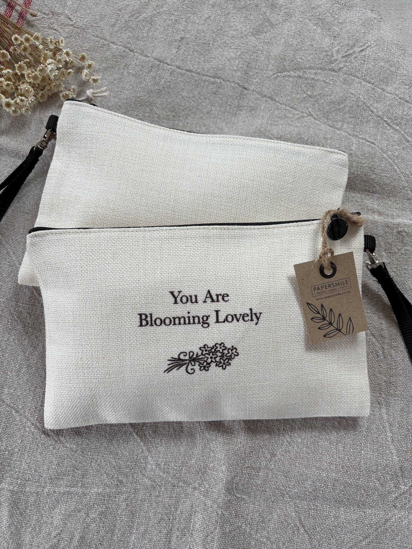 Blooming Lovely, Linen Bag with Wristlet