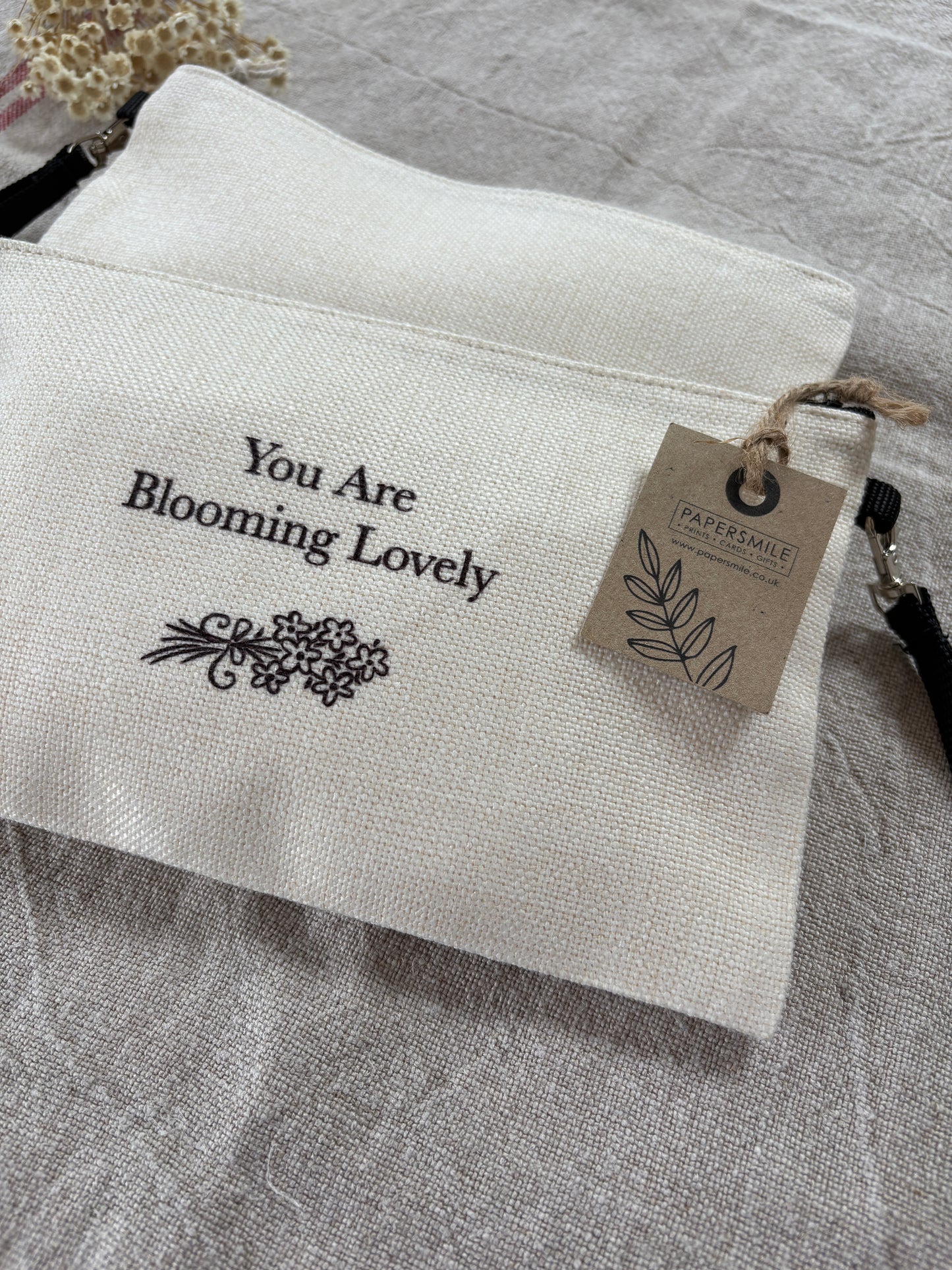 Blooming Lovely, Linen Bag with Wristlet