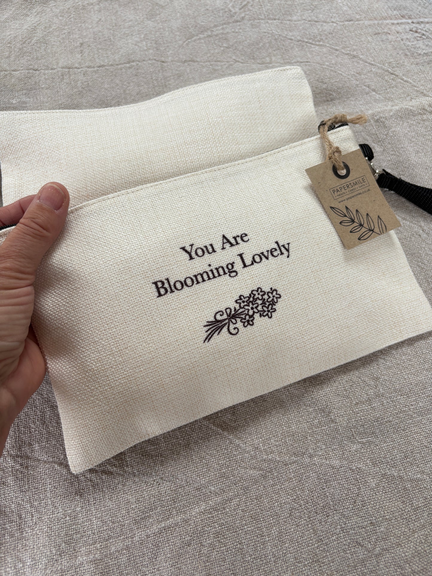 Blooming Lovely, Linen Bag with Wristlet
