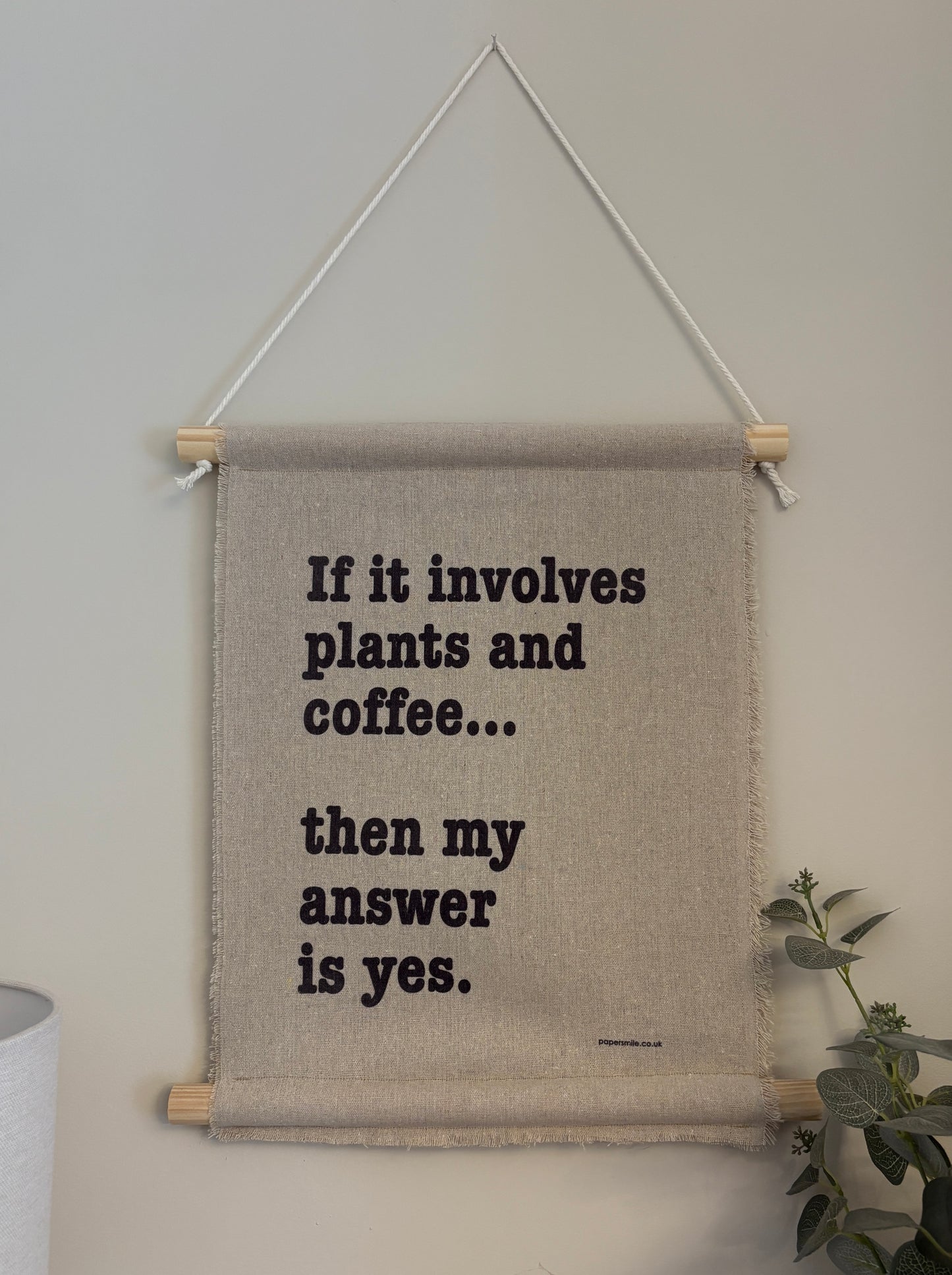Plants & Coffee... Fabric Banner