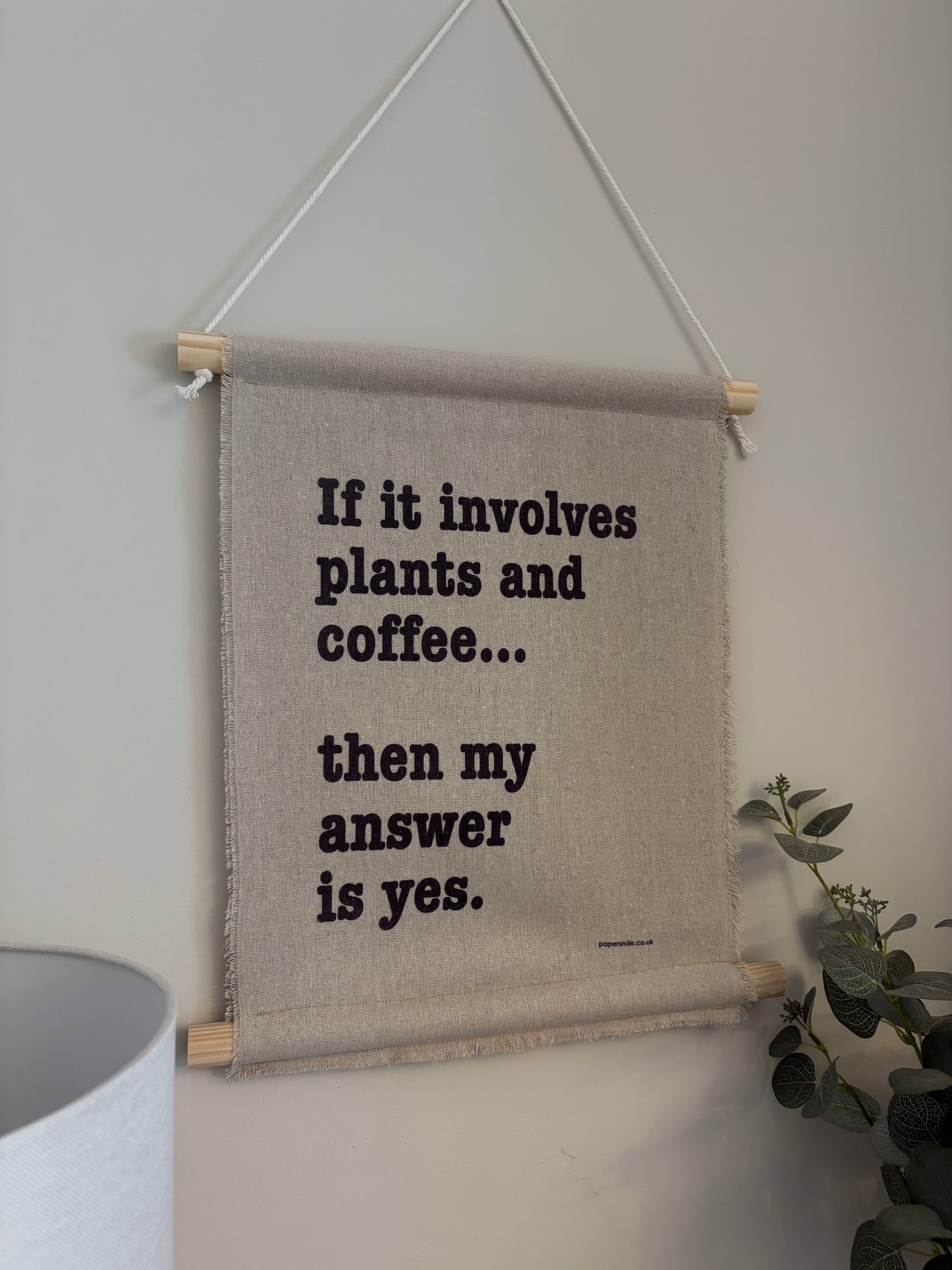 Plants & Coffee... Fabric Banner