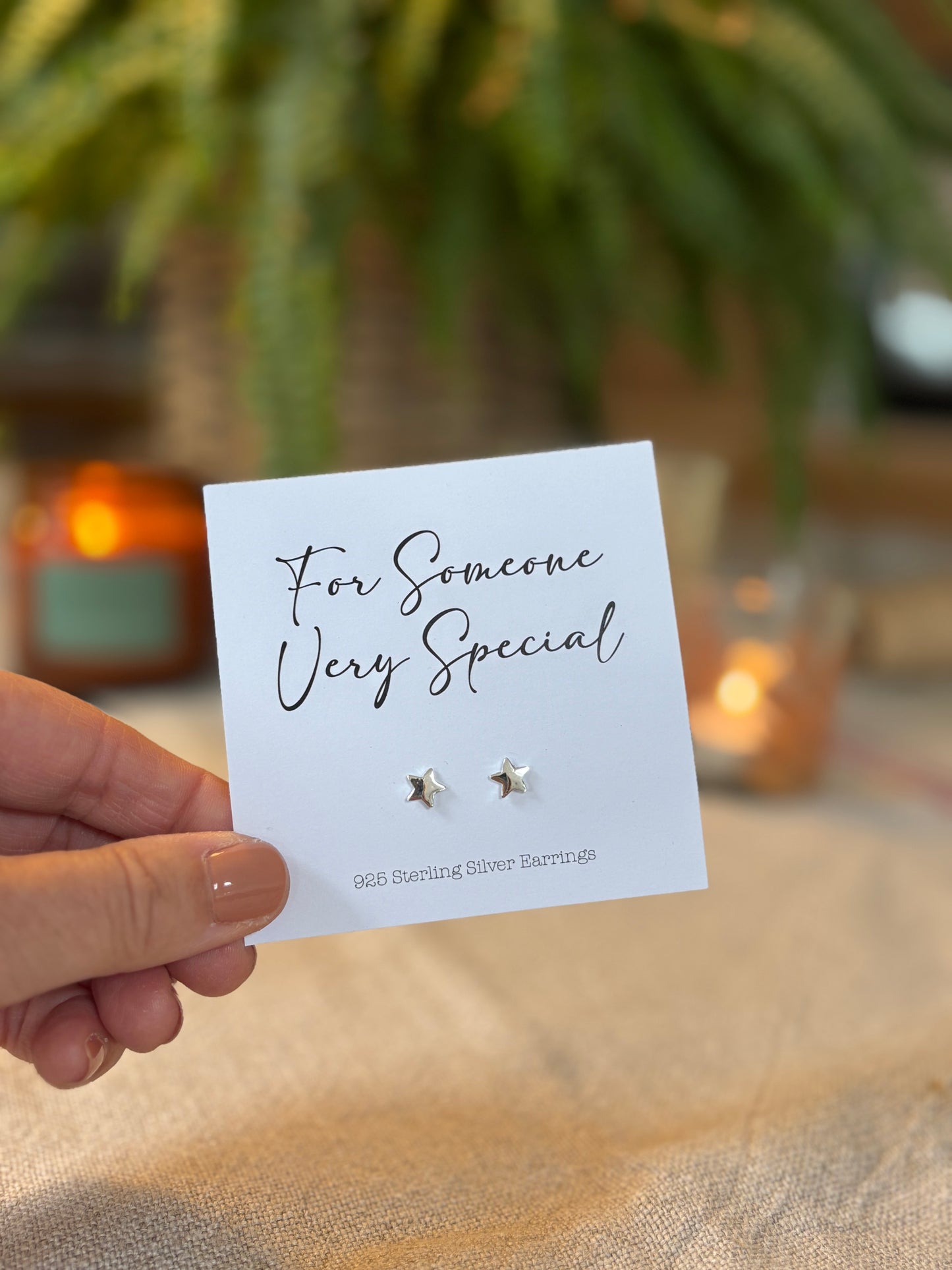 Star Stud Earrings, Sterling Silver