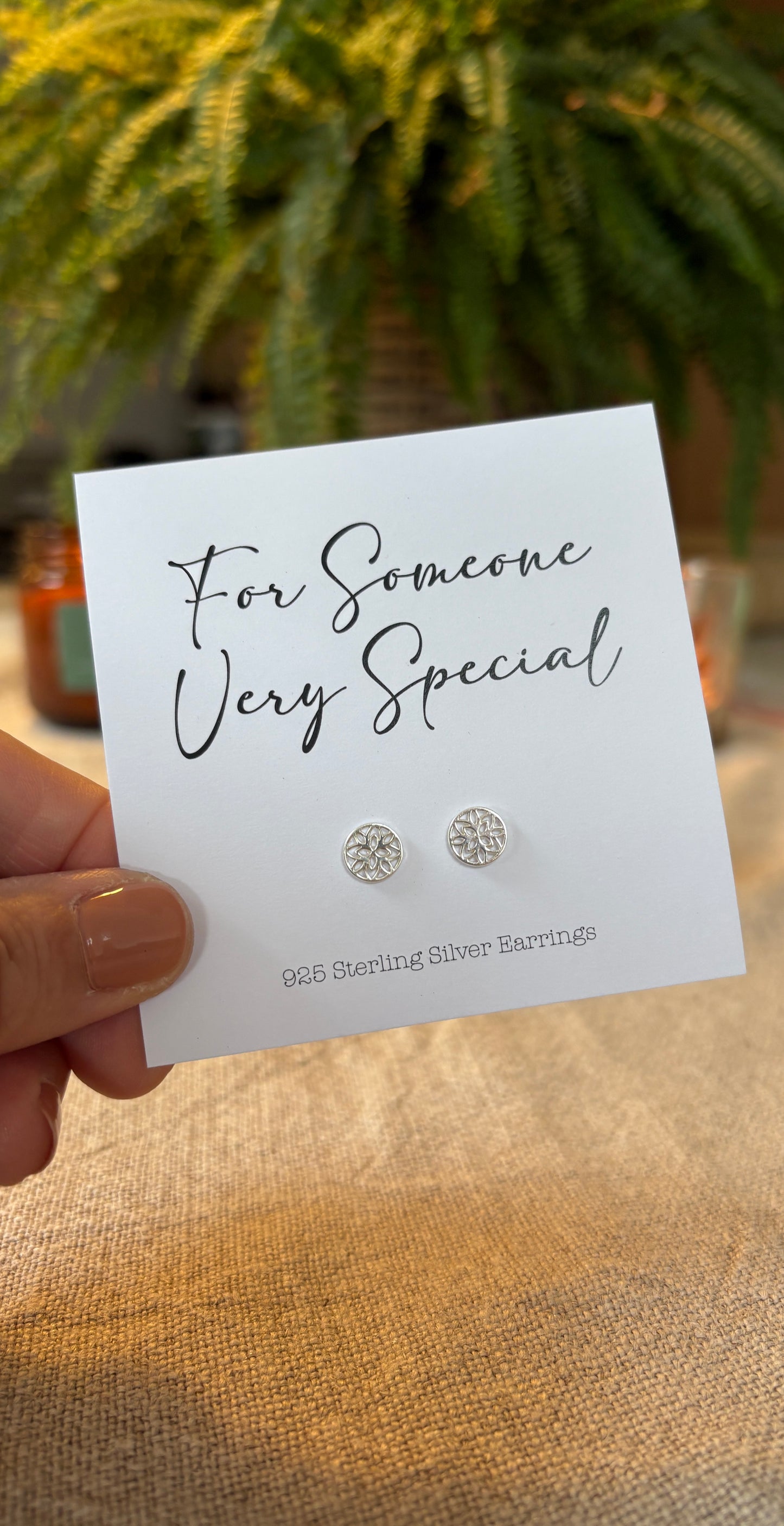 Filigree Flower Stud Earrings, Sterling Silver