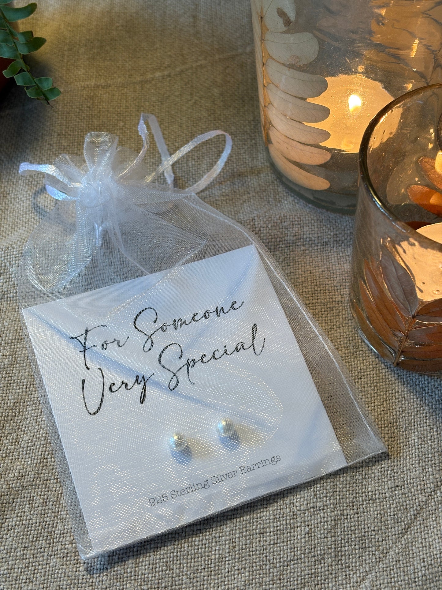 Pearl Stud Earrings, Sterling Silver