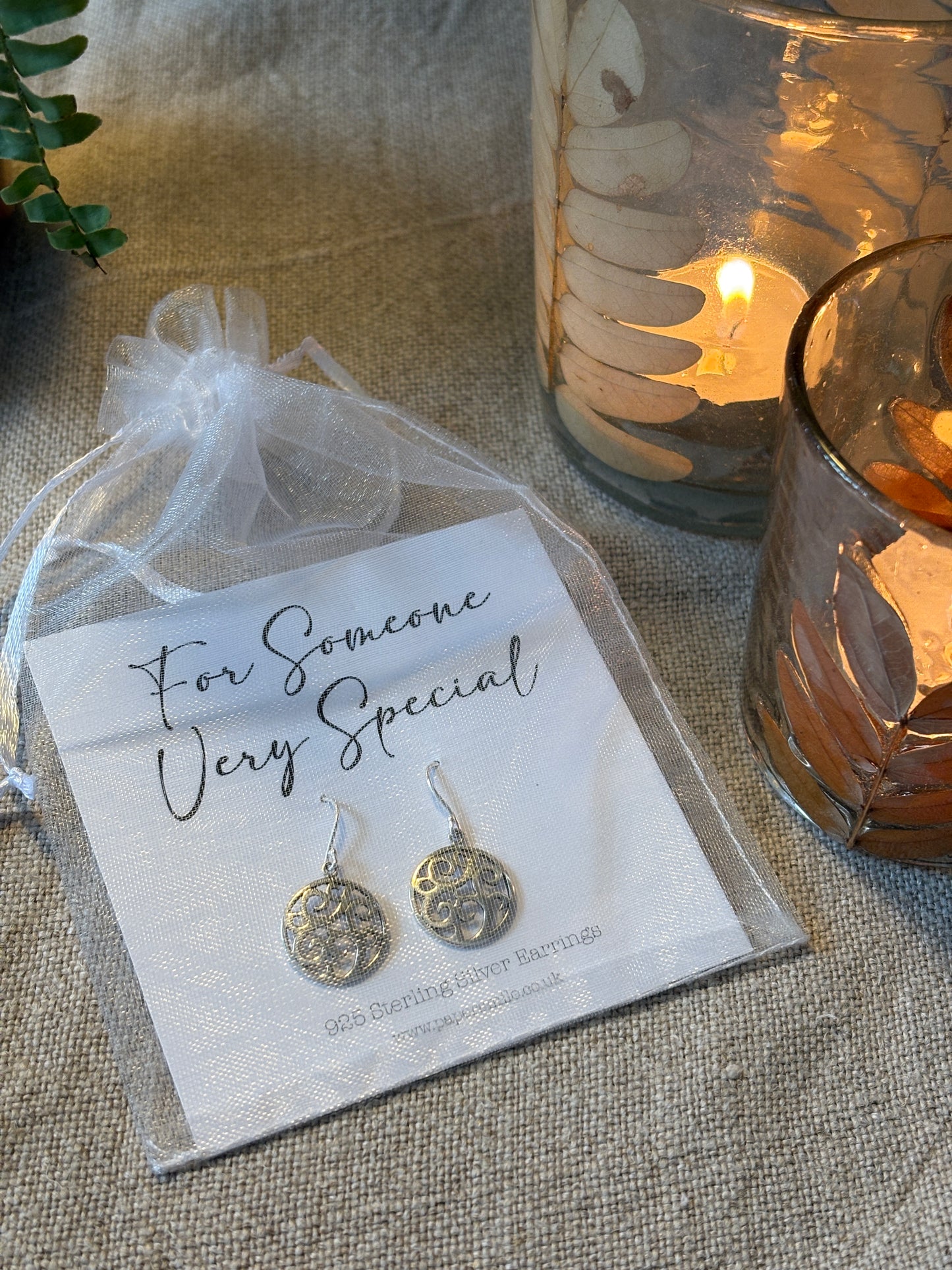 Filigree Drop Earrings, Sterling Silver