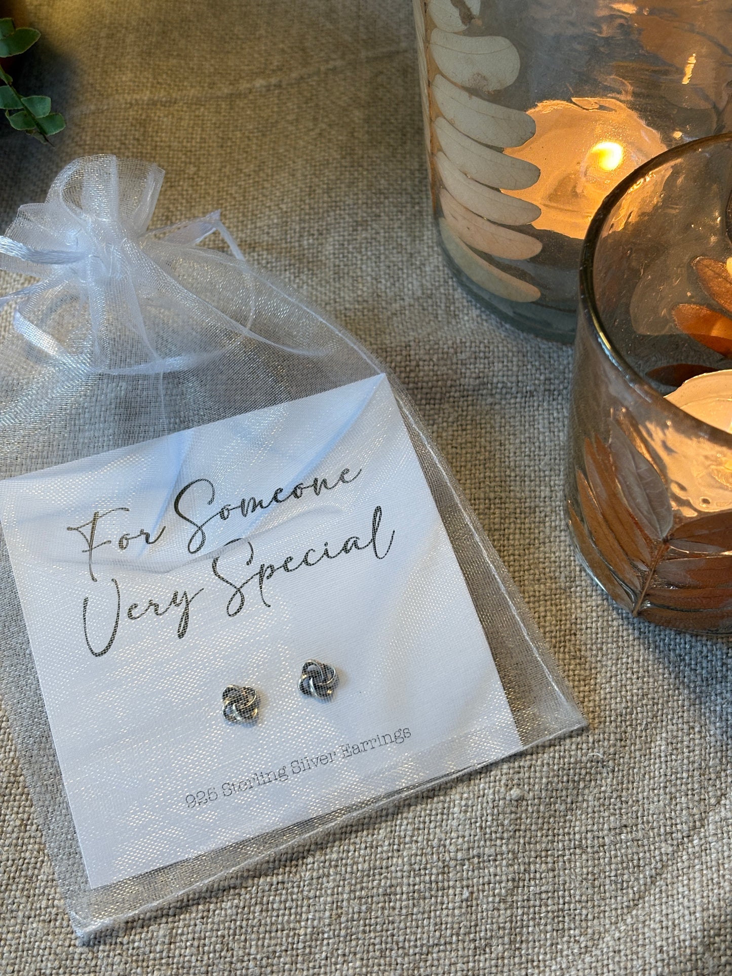 Celtic Knot Stud Earrings, Sterling Silver