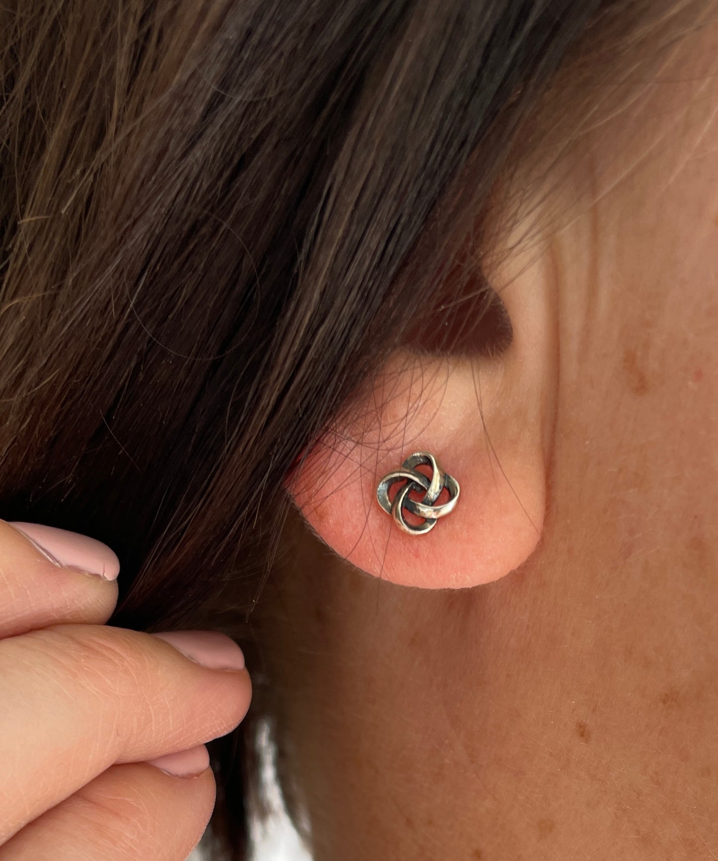 Celtic Knot Stud Earrings, Sterling Silver