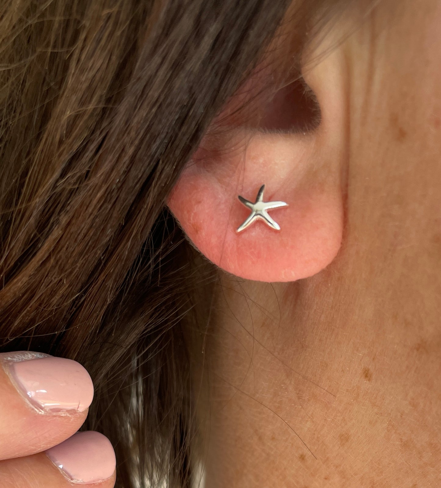 Starfish Stud Earrings, Sterling Silver