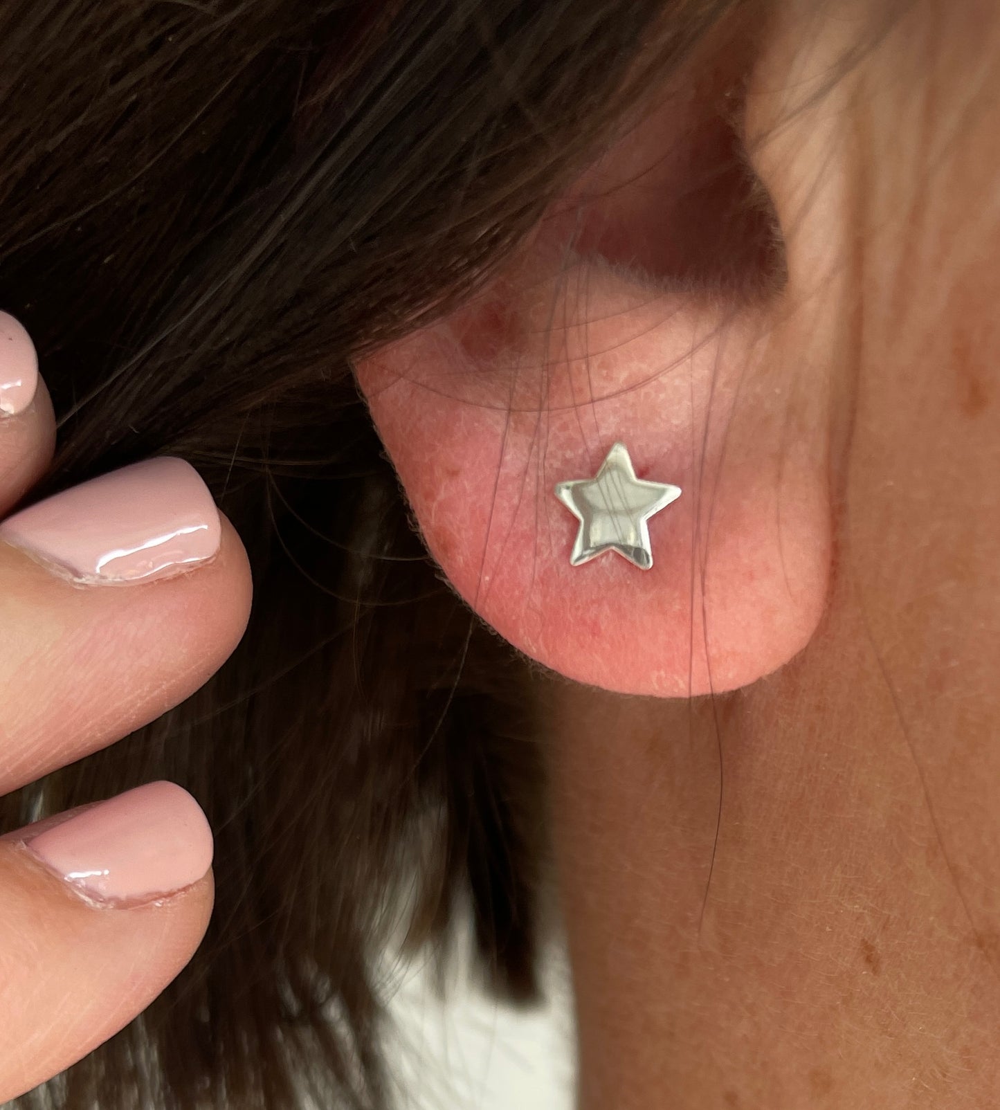 Star Stud Earrings, Sterling Silver