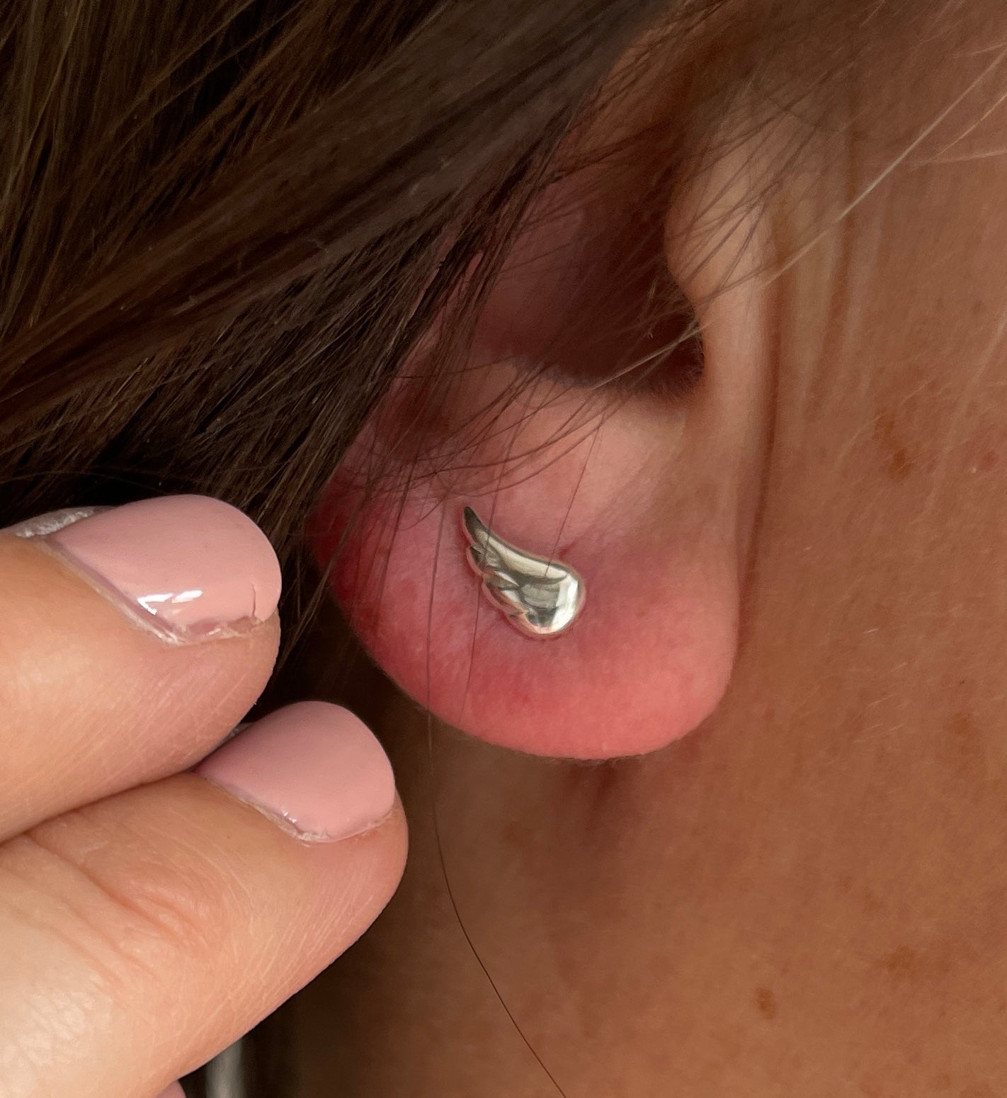 Angel Wings Stud Earrings, Sterling Silver