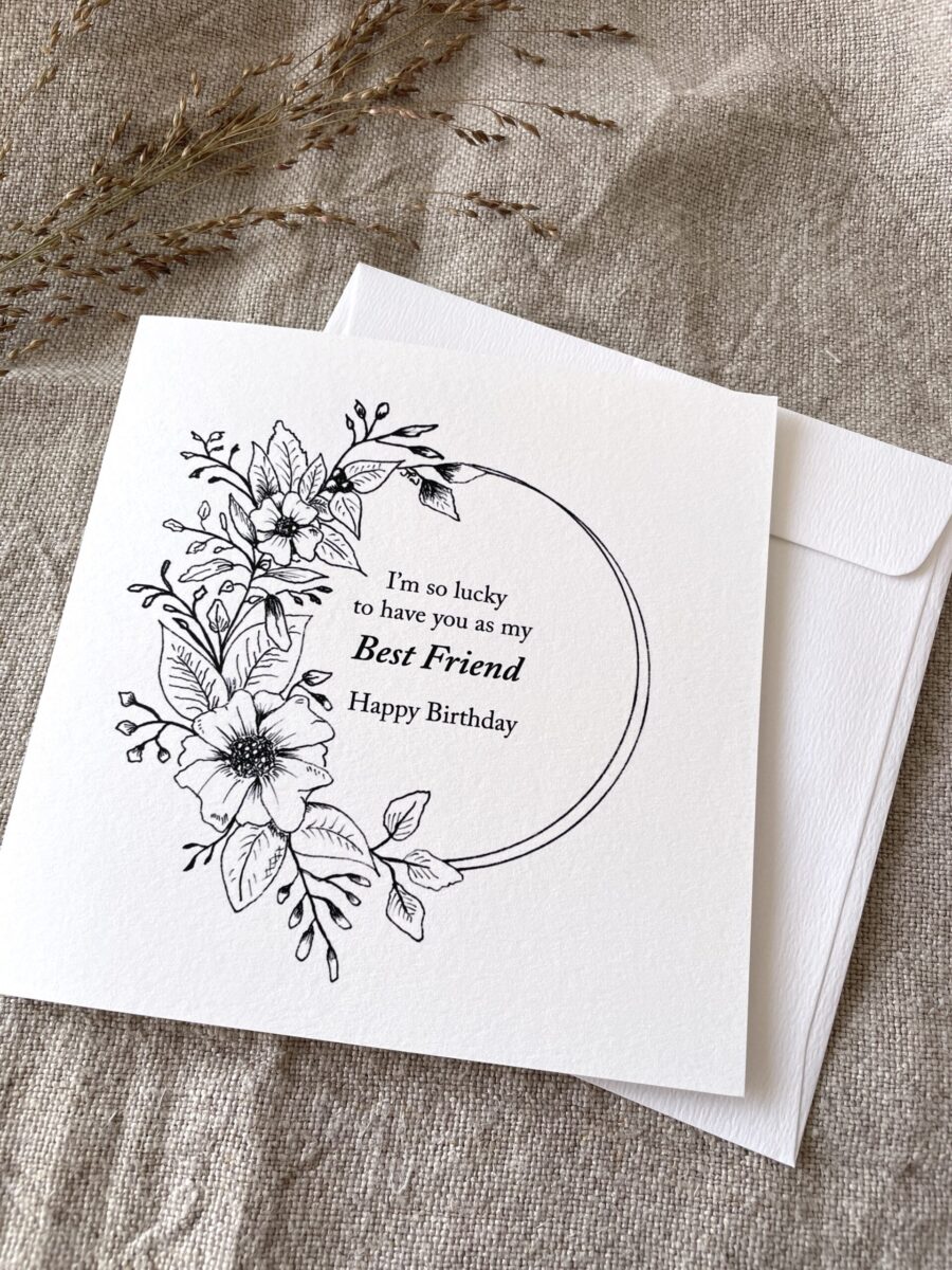 Best Friend Floral Birthday Card image 4