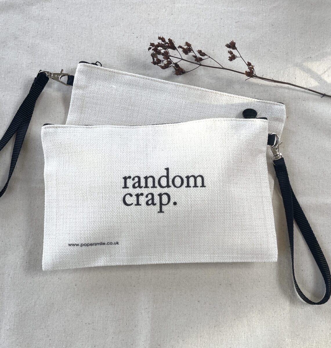 Random Crap, Linen Bag with Wristlet image 0