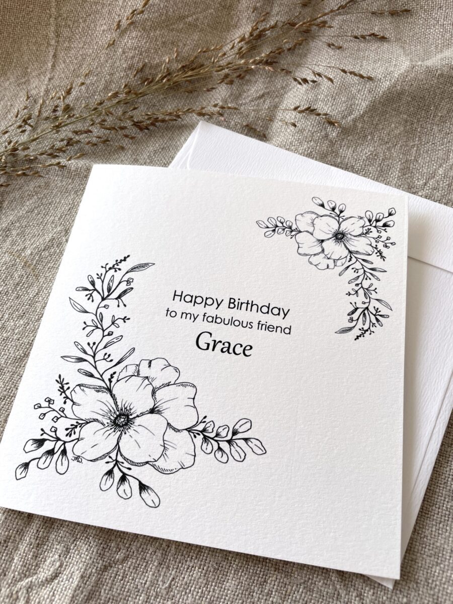 Personalised Illustrated Floral Birthday Card image 5