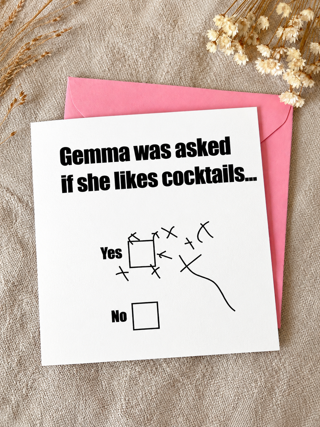 Personalised with NAME, Cocktails Card