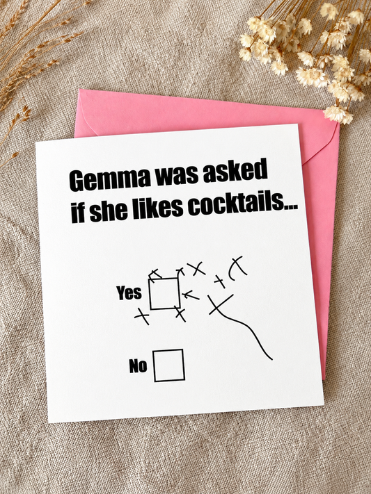 Personalised with NAME, Cocktails Card