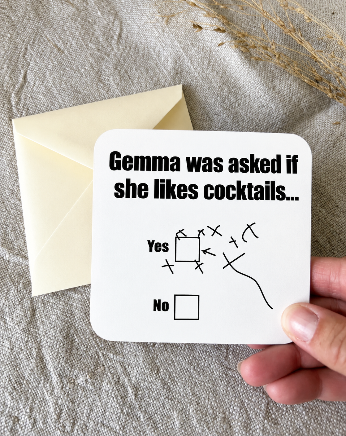 Personalised with NAME, Cocktails Card