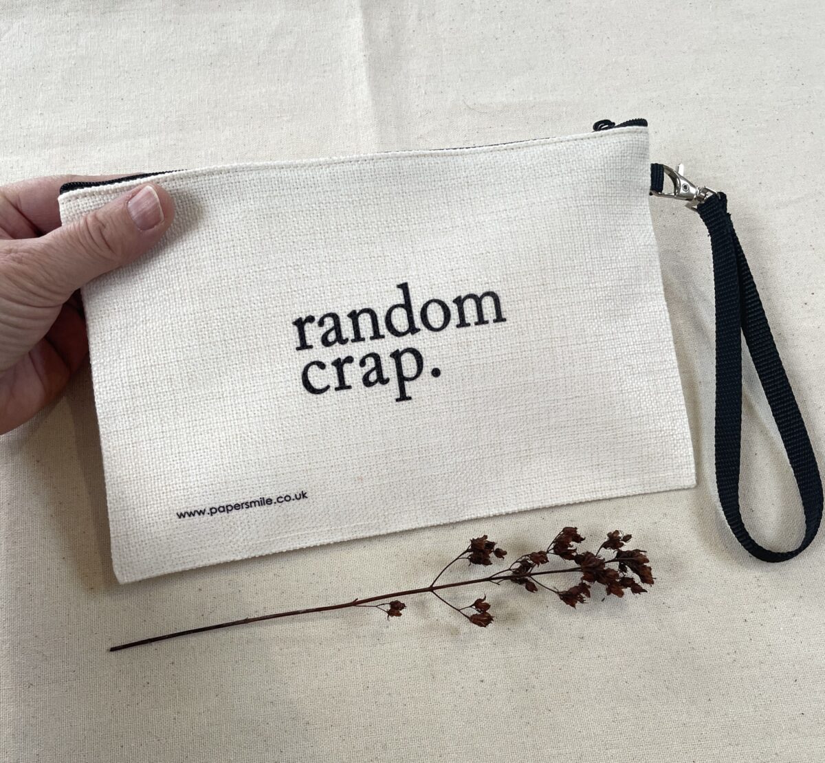 Random Crap, Linen Bag with Wristlet image 2
