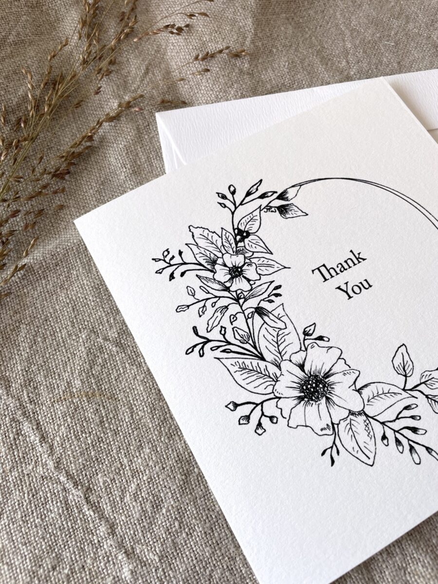 Thank you, Illustrated Luxury Floral Card image 2