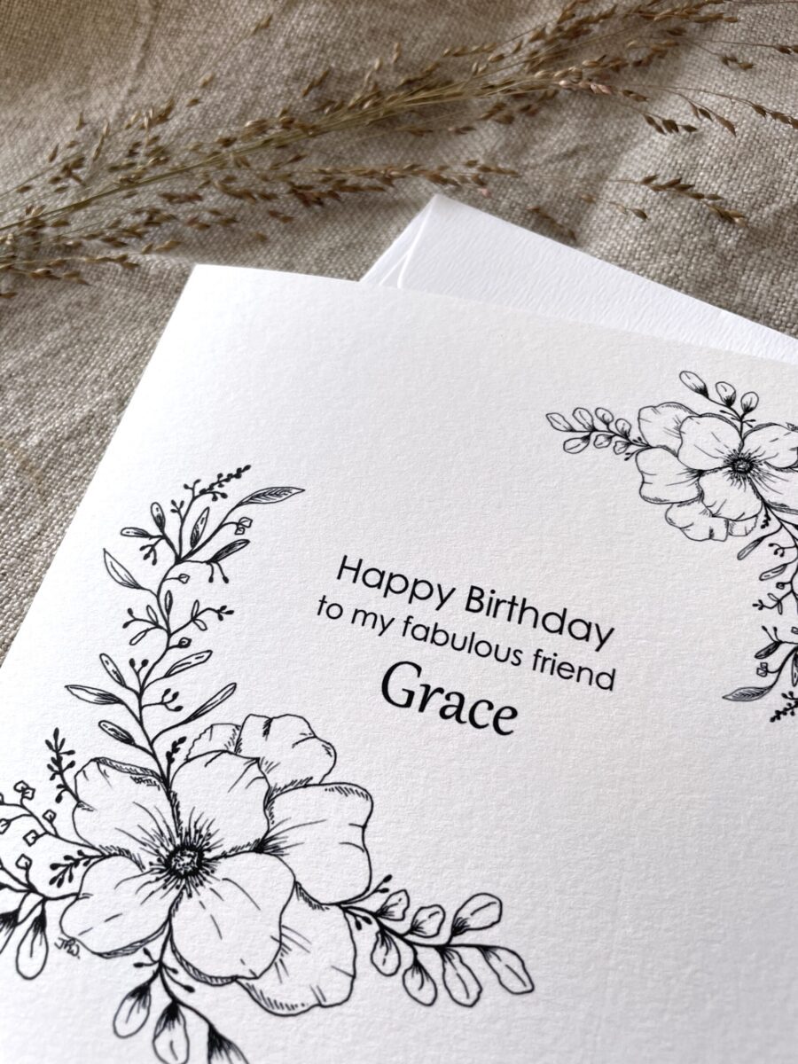 Personalised Illustrated Floral Birthday Card image 2