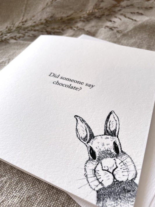Did someone say chocolate, Bunny Rabbit Card image 0