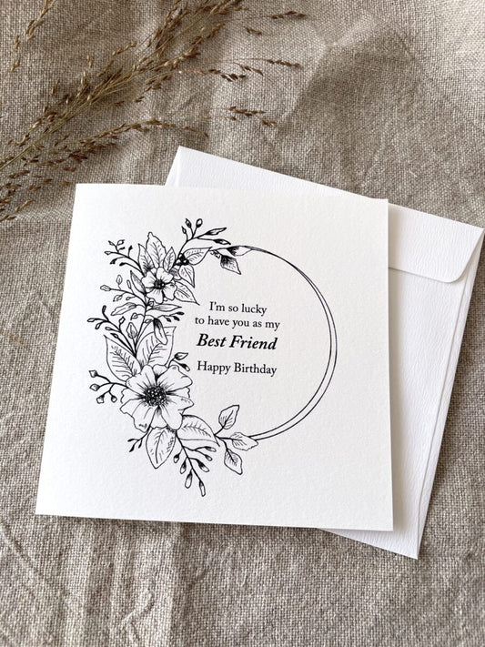 Best Friend Floral Birthday Card image 0