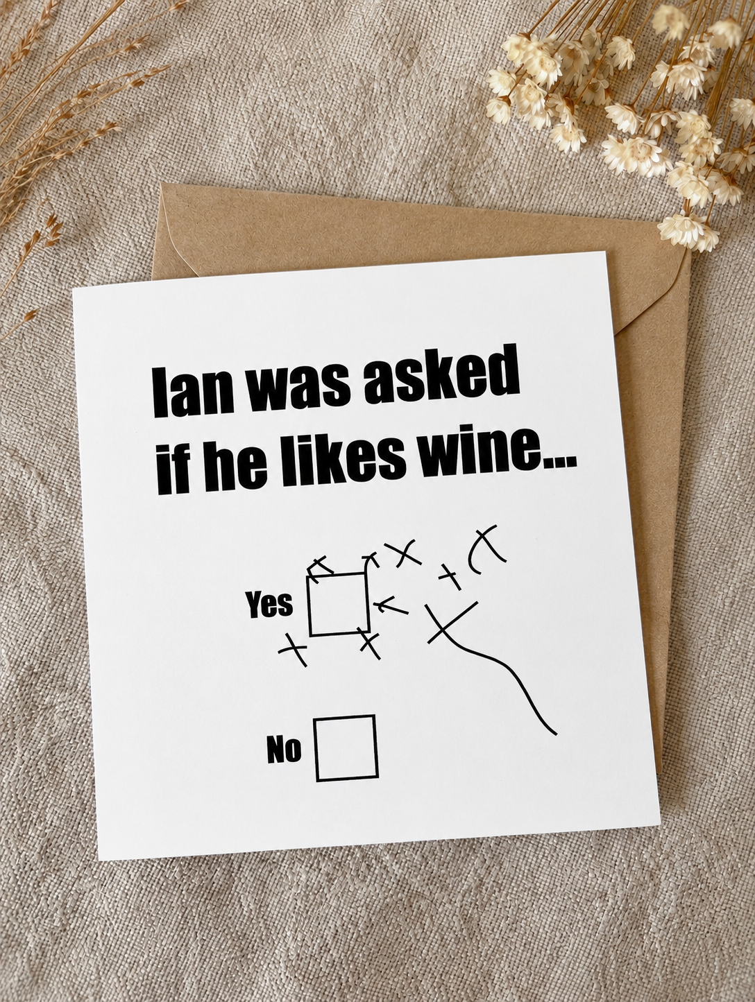Personalised with NAME, Wine Card For Him
