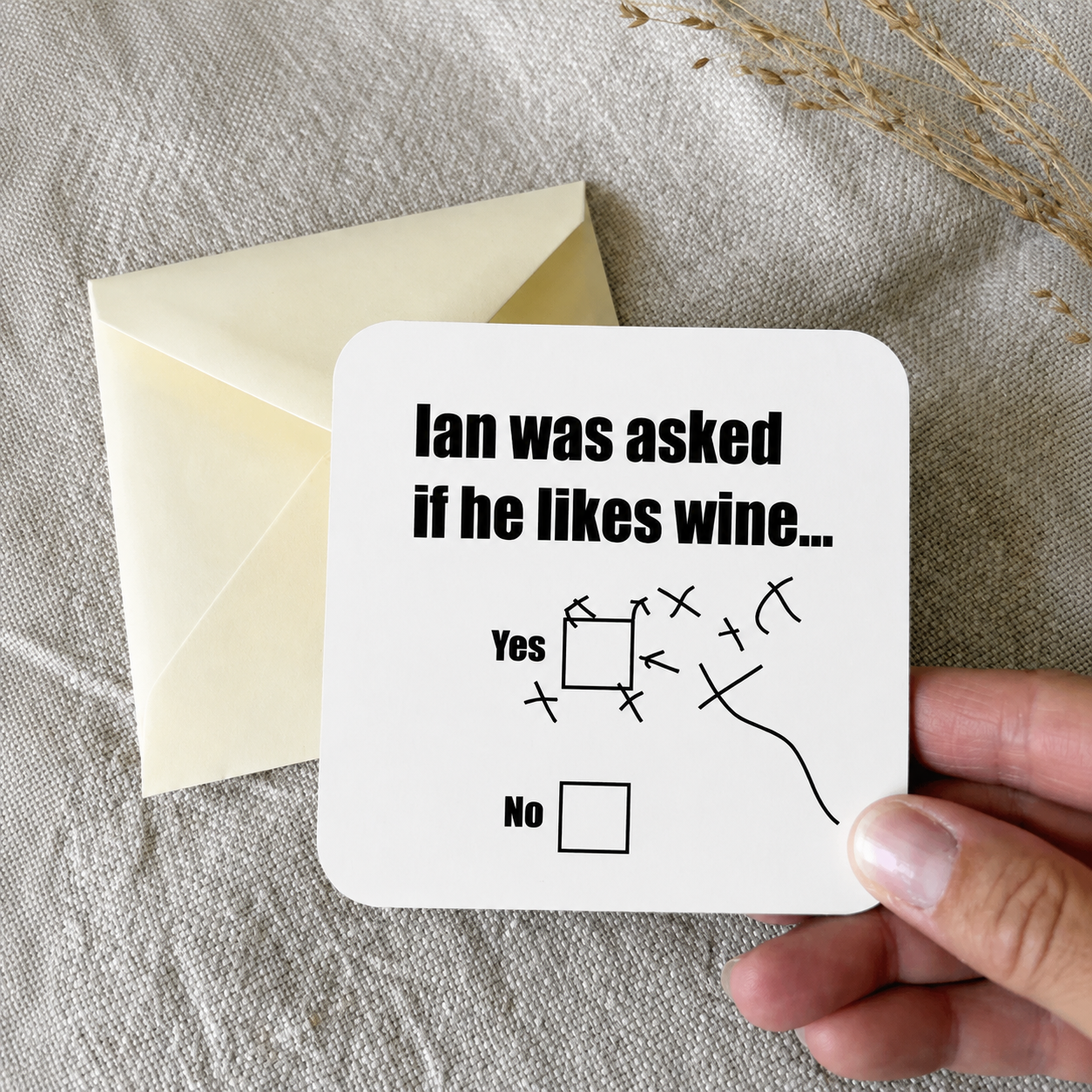 Personalised with NAME, Wine Card For Him